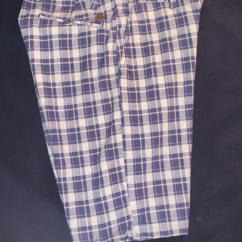 Blue and Gray Plaid Shorts